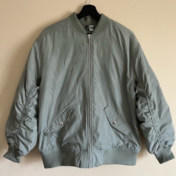 H&M Sage Green Bomber Jacket - Picture 2 of 3